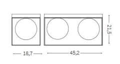 Ideal Lux Stropné svietidlo Ideal Lux Lingotto PL2 198149 E14 2x40W 45,5cm