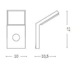 Ideal Lux LED Vonkajšie nástenné svietidlo Ideal Lux Style AP1 Bianco 209852 9,5 W 680lm IP54 biele s čidlom