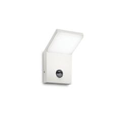 Ideal Lux LED Vonkajšie nástenné svietidlo Ideal Lux STYLE AP SENSOR BIANCO 3000K 269146 9,5 W 750lm 3000K IP54 10cm biele s PIR senzorom