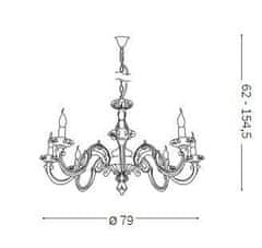 Ideal Lux Závesné svietidlo Ideal Lux Justine SP8 197524 E14 8x40W 79cm