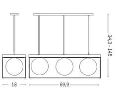 Ideal Lux Závesné svietidlo Ideal Lux Lingotto SP3 198125 3x40W