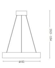 Ideal Lux LED Závesné svietidlo Ideal Lux Oracle SP1 D50 Bianco 211404 25W 2000lm 50cm biele