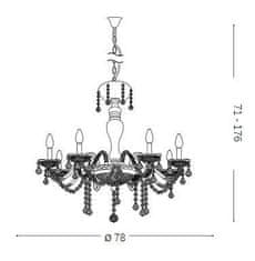 Ideal Lux Závesné svietidlo Ideal Lux Rose SP8 166889 E14 8x40W