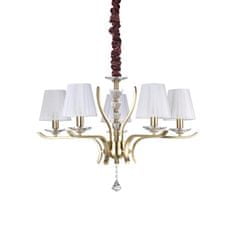 Ideal Lux Závesné svietidlo Ideal Lux Pegaso SP5 ottone satinato 197722 E14 5x40W 76cm mosadzné