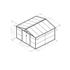 G21 záhradný domček GAH 1085 - 340 × 319 cm, hnedý - zán