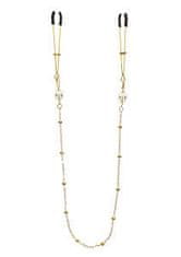 taboom TABOOM Nipple Play Tweezers Pearl & Deluxe Chain (Gold)