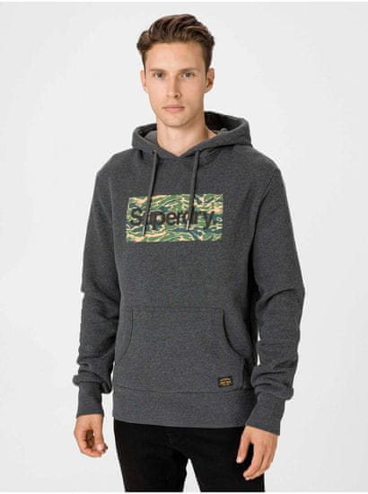 Superdry Mikiny s kapucou pre mužov Superdry - sivá