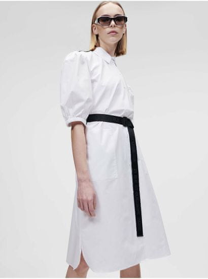 Karl Lagerfeld Biele dámske košeľové šaty KARL LAGERFELD