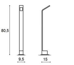 AZZARDO LED Vonkajšie stĺpikové svietidlo AZzardo Agape 80 dark grey AZ3483 6W 480lm 3000K IP54 9,5 cm tmavo šedé