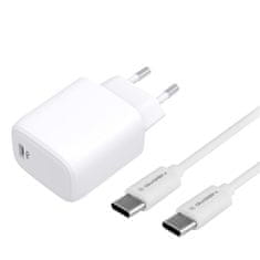 GoGEN Nabíjačka do siete ACHPD 120, 1× USB-C (20W) + USB-C/USB-C kábel 1 m GOGACHPD120CW, biela