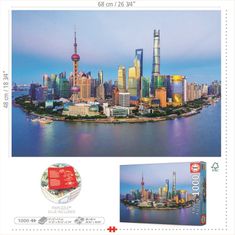 EDUCA Puzzle Panorama Šanghaja pri západe slnka 1000 dielikov