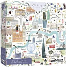 Gibsons Puzzle Mapa Londýna 1000 dielikov