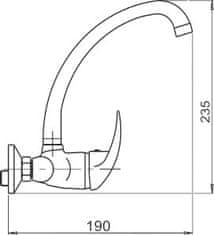 NOVASERVIS Metalia 55, drezová umývadlová batéria 100 mm, chrómová, 55034,0