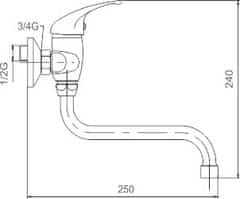 NOVASERVIS Metalia 55, drezová umývadlová batéria 150 mm, chrómová, 55070/T,0