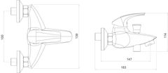 NOVASERVIS Metalia 57, vaňová batéria 100 mm, chrómová, 57024,0