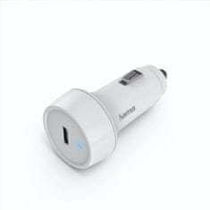 HAMA rýchla USB nabíjačka do vozidla, USB-C, Quick Charge 3.0 / Power Delivery, 18 W, biela