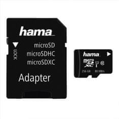 HAMA microSDXC 256 GB Class 10 UHS-I 80 MB/s + Adapter/Mobile