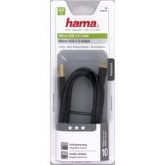 HAMA micro USB 2.0 kábel, typ A - micro B, 1,8 m, čierny