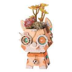 Robotime Robotime Drevené 3D Puzzle Flower Pot Puppy