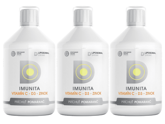 LiposomalDrink 99-dňový program IMUNITA vitamín C + D3 + zinok 3x500 ml