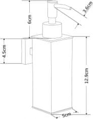 Mexen Dávkovač mydla, hranatý, chróm (70628-00)
