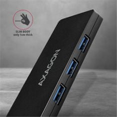 AXAGON HUE-G1C, 4x USB 3.2 Gen 1 SLIM hub, kábel Type-C 14cm napevno