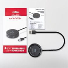 AXAGON hub USB-A 3.2 Gen1 - 4xUSB-A, 5Gbit/s, 30cm, čierna