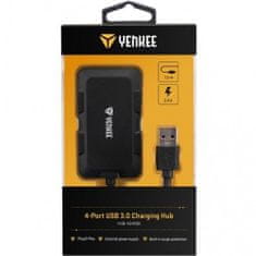 Yenkee YHB 4341BK Hub 4x USB 3.0, čierna