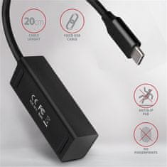 AXAGON MINI hub USB-C 3.2 Gen1 - 4xUSB-A, 5Gbit/s, OTG, 20cm, čierna