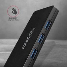 AXAGON HUE-G1A, 4x USB 3.2 Gen 1 SLIM hub, kábel Type-A 14cm napevno