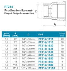 NOVASERVIS , Prodloužení kované 3/4"x10mm, FT216/2010