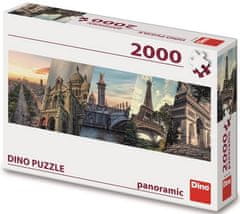 DINO Paríž - koláž - PANORAMATICKÉ PUZZLE