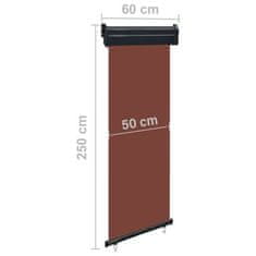 Vidaxl  vidaXL Bočná markíza na balkón 60x250 cm, hnedá