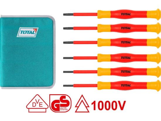 Total Elektrikárske skrutkovače hodinárske, sada 6ks, industrial, S2