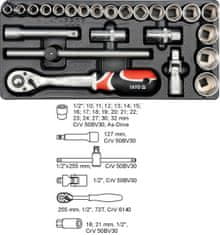 Yato Crawl Box Sada Kľúčov 1/2" 24 Kusov. 5537