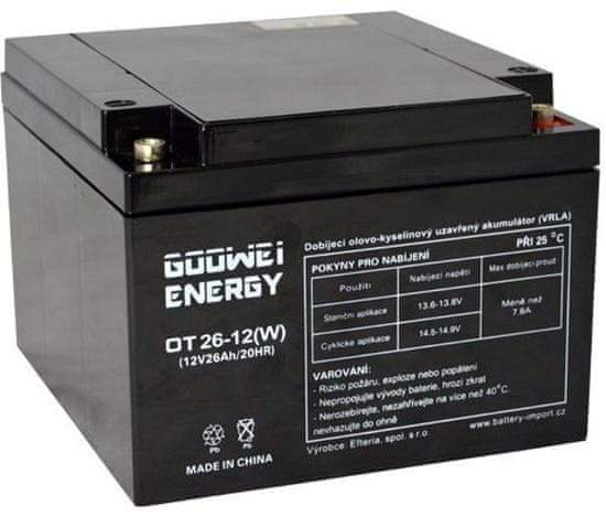 GOOWEI ENERGY ENERGY OT26-12W - VRLA GEL, 12V, 26Ah