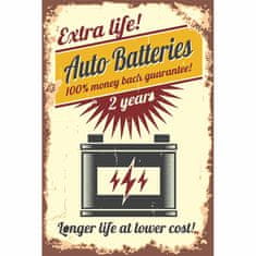 Retro Cedule Ceduľa Extra life! Auto Batteries