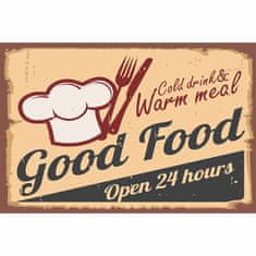 Retro Cedule Ceduľa Good Food – Open 24 hours