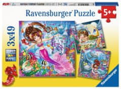 Ravensburger Puzzle Kúzelné morské panny 3x49 dielikov