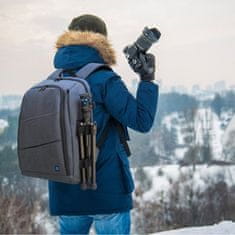 Puluz Camera Bag batoh na fotoaparát a príslušenstvo, šedý