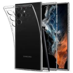 Spigen Liquid Crystal silikónový kryt na Samsung Galaxy S22 Ultra, priesvitný