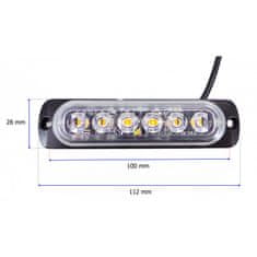 motoLEDy Spätné svetlo 6 LED 12V-24V lampa, biela