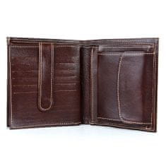 VegaLM Luxusná pánska kožená peňaženka v tmavo hnedej farbe