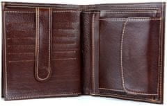 VegaLM Luxusná pánska kožená peňaženka v tmavo hnedej farbe