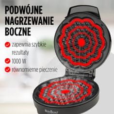 Rosmarino Vaflovač Rosmarino Infinity Heart - Roztopí každé srdce, 1000W, 5 vaflí len za 3-5 minút.