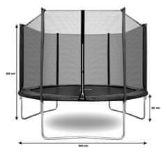 aGa SPORT TOP Trampolína 305 cm Modrá + ochranná sieť + rebrík