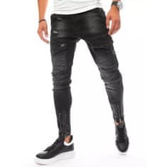 Dstreet Pánske jeans nohavice s vreckami čierne ux3289 s30