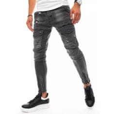 Dstreet Pánske jeans nohavice s vreckami šedej ux3290 s31