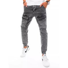 Dstreet Pánske riflové jogger nohavice šedé ux3275 s34