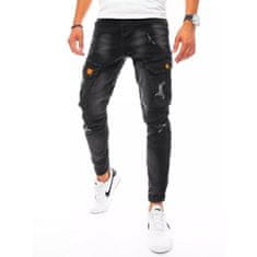 Dstreet Pánske riflové jogger nohavice tmavo šedé DENIM ux3256 s31